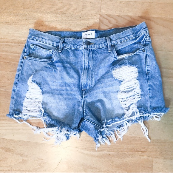 Frame Ultra Le Baggy Denim Shorts 
